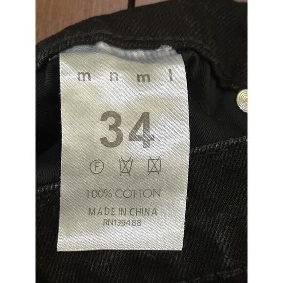 NWOT MEN'S KODY PHILLIPS FOR MNML LA BLACK JEANS RAW EDGE PATCHES SIZE 34 30 - Picture 8 of 8